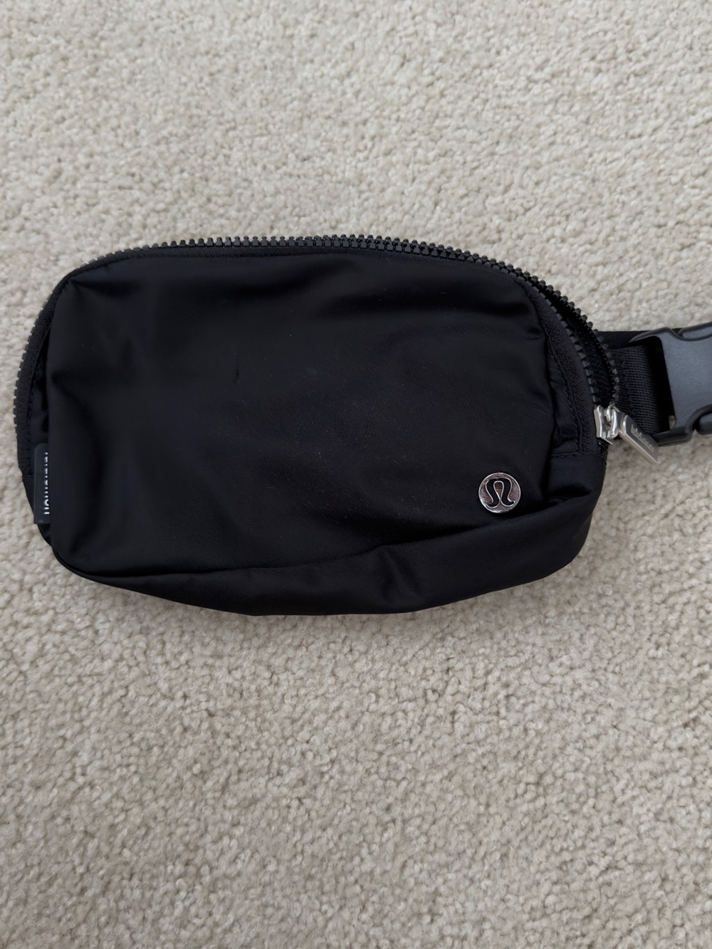 lululemon Black Belt Bag with Silver Logo